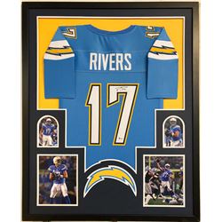 Philip Rivers Signed Los Angeles Chargers 35x43 Custom Framed Jersey (Beckett COA)