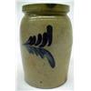 Image 2 : Blue marked stoneware crock; 7" high; cobalt blue decor