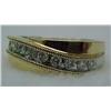 Image 1 : Mans 14k gold and diamond ring is set with nine di