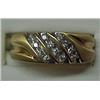 Image 1 : Mans 14k gold and diamond ring; 3/8 wide; set wit