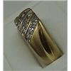 Image 2 : Mans 14k gold and diamond ring; 3/8 wide; set wit