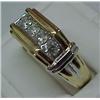 Image 2 : Mans 10k gold and diamond ring; five channel set d