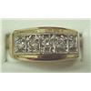 Image 1 : Mans 14k diamond ring; five approximately 8 point