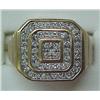 Image 1 : Mans 10k gold and diamond ring; front of ring mea