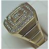 Image 2 : Mans 10k gold and diamond ring; front of ring mea