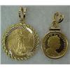 Image 1 : Two gold coin pendants include one 2004 five doll