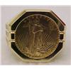 Image 1 : 2004 gold coin ring; coin is marked 1/10 ounce fi