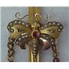 Image 1 : Ladys 10k gold Victorian slide chain with yellow 