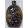 Image 3 : Olive amber flask bottle Eagle and Cornucopia wit