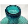 Image 2 : Blown blue aqua bottle; swirl design; applied col