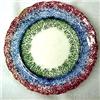 Image 1 : Spatterware 6 plate with red, blue and green band
