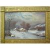 Image 1 : 19th C. American School; Victorian gilt framed oi