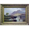 Image 1 : 19th C. oil on canvas; landscape with highland ca