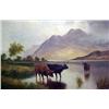 Image 2 : 19th C. oil on canvas; landscape with highland ca