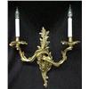 Image 2 : A pair of French bronze electrified sconces; each