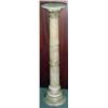 Image 1 : White marble pedestal; round form with ringed dec