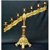 Image 1 : Cast brass seven light candelabra; crosses on bas