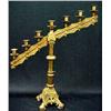 Image 2 : Cast brass seven light candelabra; crosses on bas