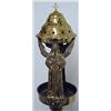 Image 2 : Brass candle stand; domed pierced lid with cross