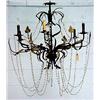 Image 1 : Bronze chandelier with six arms ending in candle