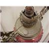 Image 3 : Electrified Victorian hanging lamp; blown cranber