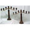 Image 1 : A pair of copper seven light candelabrum; on roun