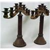 Image 3 : A pair of copper seven light candelabrum; on roun