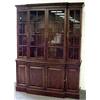 Image 1 : Mahogany two piece breakfront; dentil molding on