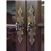 Image 3 : Mahogany two piece breakfront; dentil molding on