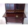 Image 2 : Walnut secretary desk; swans neck pediment with fi