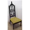 Image 1 : Walnut Cathedral side chair; pierced back with ro