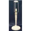 Image 3 : Spelter lamp with slag glass shade; painted spelt