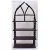 Image 1 : Tramp Art walnut hanging shelf; top gallery and s