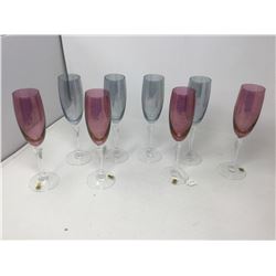 Amethyst and Iris Glass Flutes (8 ct)