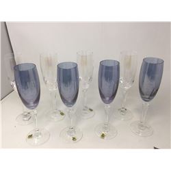 Iris and Blue Glass Flutes (8 Ct)