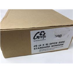 Case of Grey's (4 x 9) Open Side Standard Window Envelopes (500ct)