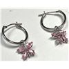 Image 1 : $400 14 KT Gold Pink CZ Earrings