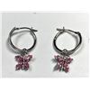 Image 2 : $400 14 KT Gold Pink CZ Earrings