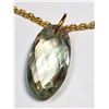 Image 2 : $200 Silver Gold Plated Green Amethyst Necklace (app 5g)