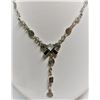 Image 2 : $500 Silver Moonstone Amethyst Garnet Aquamarine Tanzanite Necklace (app 14g)