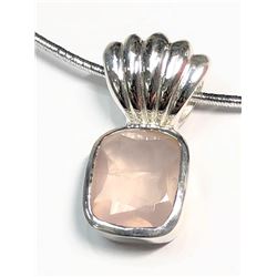 $250 Silver Rose Quartz Necklace (app 8g)