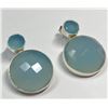 Image 1 : $300 Silver Chalcedony Earrings (app 12g)