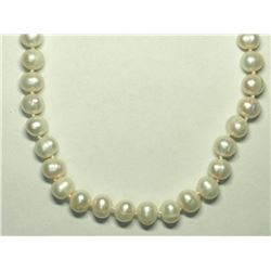 $120 Sterling Silver White Rice Pearl Necklace