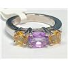 Image 1 : $320 Silver Amethyst and Citrine Ring (app 4.8g)