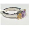 Image 2 : $320 Silver Amethyst and Citrine Ring (app 4.8g)