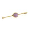 Image 5 : 18k Yellow Gold 2.50 ctw Oval Bezel Set Pink Star Sapphire Bar Pin Brooch