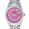 Image 1 : Rolex Mens Stainless Steel Pink Diamond 36MM Datejust Wristwatch