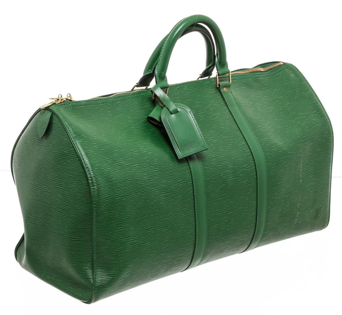 Louis Vuitton Green Epi Leather Keepall 55 cm Duffle Bag Luggage
