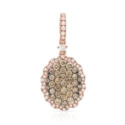 14k Rose Gold 0.73CTW Diamond and Brown Diamonds Pendant, (SI/H)