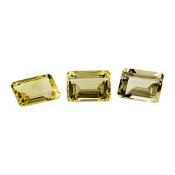 21.68 ctw.Natural Emerald Cut Citrine Quartz Parcel of Three